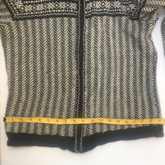 Black & White Fair Isle Zip Fur Collar Cardigan - Picture 11 of 14